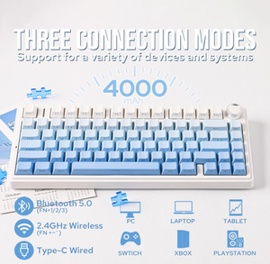 Clavier mécanique sans fil <span class=keywords><strong>EPOMAKER</strong></span> Aula F75 75% avec commutation à chaud, fixation Gasket, RGB et bouton rotatif pour Gaming/Bureau PC Mac - Product Image 2