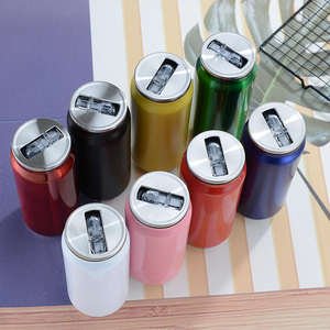 Nieuw Ontwerp Sublimatie Cokes Kunnen Vacuüm Cup Dubbele Wand 304 Roestvrij Staal Reizen Geïsoleerde Cokes Cola Blikjes Met Deksel En Stro - Product Image 3