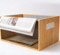 Porte-revues, porte-revues de bureau, porte-fichiers, organisateur, panier de rangement rustique pour magazines, livres, journaux, tablettes