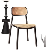 Chaises de salle à manger domestiques, tables de salle à manger commerciales, tabourets d'extérieur respirants à dossier en plastique, mobilier de maison au design antique mi-siècle