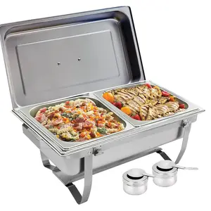 8QT Stainless Steel 201 Chafing Dish Buffet Set For Hotel Catering Serving Chafer Food Warmer