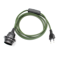 Lampes suspendues E27, 1.8m, cordon d'alimentation, prise ue/US, adaptateur avec fil de commutation pour prise E27