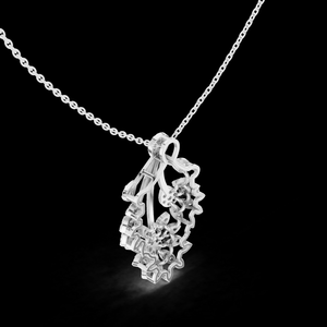 จี้เพชรรูปดอกไม้สีโรสโกลด์ประดับเงินสเตอร์ลิง ดีไซน์ระยิบระยับ หรูหราสง่างาม เหมาะสำหรับงานแต่งงาน งานครบรอบ และงานเลี้ยง - Product Image 3