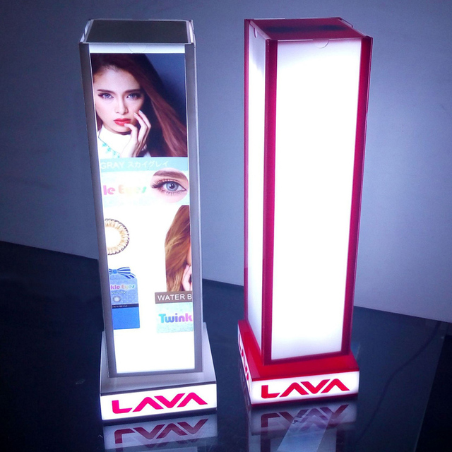 Illuminated Led Advertising Sign Board 360° Floor Stand Exhibition Automatic Rotating Light Box Display