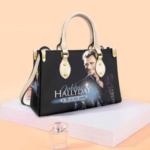 Sac à main en cuir de luxe imprimé Johnny Hallyday pour femmes, sac fourre-tout décontracté, sac à bandoulière durable personnalisé pour adolescentes, faible MOQ - Product Image 4