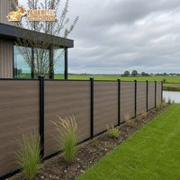Panneau de clôture composite WPC pour l'intimité, extérieur, jardin, cour, piscine, projet hôtelier, grain de bois, imperméable, anti-UV, OEM Canada