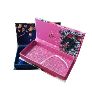 OMT Christmas Paper Emptylash Eyelash Packaging Lashpackaging Bulk Empty Eye Lash Package Box For Eyelashes Lash Lashbox Packing