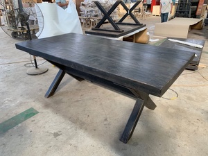 <span class=keywords><strong>Mesa</strong></span> <span class=keywords><strong>de</strong></span> Comedor Vintage al por Mayor, Estilo Antiguo, <span class=keywords><strong>Madera</strong></span> Reciclada, Patas Cruzadas Negras - Product Image 4