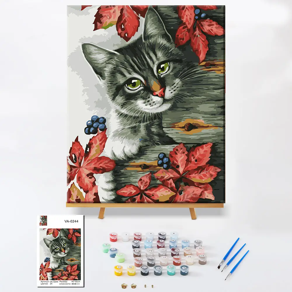 Nueva tendencia Casa Decor gato pintura de animales pintura de Diy para los Kits