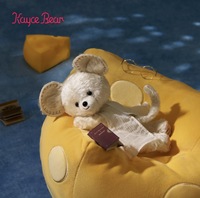 Peluche personnalisée en forme de souris pour le thé de l'après-midi, avec lunettes et col en dentelle, poupée en peluche douce
