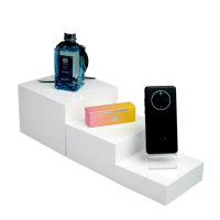 Présentoir en acrylique de 3mm d'épaisseur avec bords polis, 4/5/6 "Glossy White Buffet Risers Food Pedestal Box