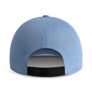 Casquette de golf OEM personnalisée en maille perforée avec logo, 5 panneaux, visière plate, snapback, patch en caoutchouc imperméable - Product Image 3