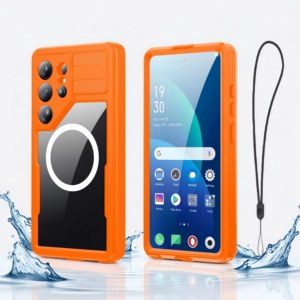 Nouvelle coque de téléphone magnétique tout-en-un <span class=keywords><strong>orange</strong></span>, résistante à l'eau, à la poussière et à la neige, IP68, pour Samsung Galaxy S26Ultra - Product Image 1