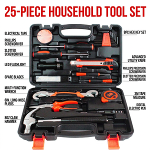 Juego de Herramientas Manuales de 30 Piezas de Acero con Alto Contenido de Carbono, Kit de Mantenimiento para el Hogar con Llaves Ajustables y Estuche Rígido - Product Image 2