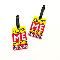 Étiquettes de bagage en PVC souple numérique originales transfrontalières 10,5x6,5cm 38g pour voyages d'affaires, voyages en avion, pendentifs de valise