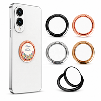 Support de téléphone portable rond en alliage d'aluminium personnalisé avec impression par sublimation, portable, pour cadeaux promotionnels et utilisation comme poignée de téléphone