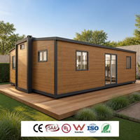 Villa préfabriquée de luxe, unité d'habitation autonome, 20Ft 40Ft, extensible, en panneaux sandwich en acier léger, type conteneur, installation rapide, portable