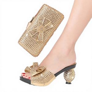 Nuevo Conjunto de Zapatos de Tacón Alto con Plataforma y Punta Abierta Color Fucsia, Estilo Africano, con Bolso a Juego, 2026, para Mujer, Tacones de 5CM, Cristal, Resistentes y Ligeros - Product Image 2