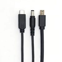 Cable USB 3.0 a DP a DC5525 a Mini DP a USB-C Macho con Carga Rápida de 3A, Material de PVC para Teléfono Móvil
