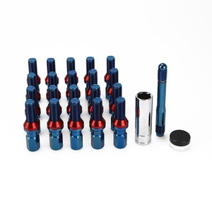 7075 Aluminum Alloy Tapered Ball Joint Lug Bolts <b>28mm</b> German Style One Piece Chrome Finish For Replace Repair - Product Image 2
