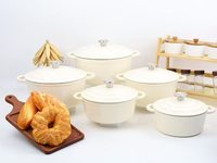 Ensemble de casseroles en fonte émaillée multicolores Joho, faitout avec couvercles, ustensiles de cuisine pour la maison, fournisseur d'usine en gros