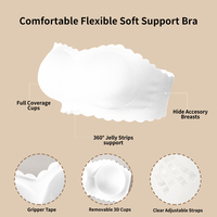 Soutien-gorge sans bretelles pour femme, fin, à bord festonné, sans couture, sans armatures, push-up, bonnet 3/4, invisible, pour mariage et soirée, vente en gros sous marque privée