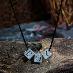 Alloy Handmade Trendy Letter Beads Pendant Necklace with Link Chain-<b>Anniversary</b> <b>Gift</b> for <b>Boyfriend</b> - Product Image 5