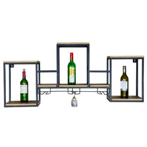 Barra de pared de hierro/madera de la mejor calidad, acabado negro/mango, tubo metálico/madera de mango, precio al por mayor - Product Image 1