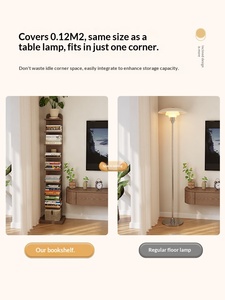 Bibliothèque en bois massif, style moderne et luxueux, table de chevet, étagère de rangement multi-niveaux, rangement vertical <span class=keywords><strong>invisible</strong></span>, chambre à coucher, maison, petit appartement SJ025 - Product Image 3