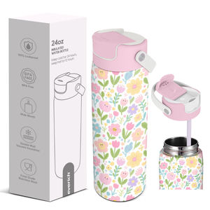 Everich Op Maat Gemaakte 18Oz 32Oz Roestvrijstalen Sportwaterfles Dubbele Wand Geïsoleerde Vacuümfles Met Ingebouwd Stro - Product Image 1