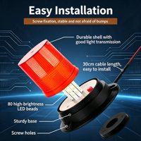 80W LED-Rundumleuchte mit 3 Stroboskopmodi, Warnleuchte mit Schraubbefestigung, PC-Gehäuse, Rot, Gelb, Blau, Grün, Blinklicht für Fahrzeugsicherheit und Warnungen