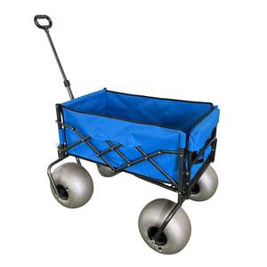 Wagon de plage avec grandes roues pour chariot utilitaire à cadre en acier tout <span class=keywords><strong>terrain</strong></span> avec pneus pneumatiques de 9 ", conception pliable et pliable - Product Image 4