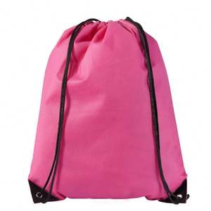 Unisex Fashionable Non-Woven Waterproof Storage <b>Drawstring</b> <b>Bag</b> Letter Pattern TCS Carrying System Nylon Lining Soft Open Closure - Product Image 5