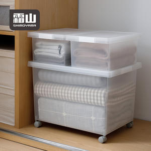 SHIMOYAMA Trasparente di <span class=keywords><strong>Grandi</strong></span> <span class=keywords><strong>Dimensioni</strong></span> Molteplici Usi Glassato PP Opaco <span class=keywords><strong>Scatole</strong></span> di Immagazzinaggio di Plastica Vasca Cassa Su Ruote - Product Image 1