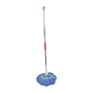 Serpillère plate auto-essoreuse en fil mélangé avec manche en acier pour nettoyage domestique mains libres - Product Image 1