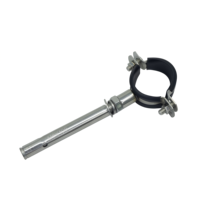 Support de tuyau en acier inoxydable 304/201 avec revêtement EPDM, collier de serrage fendu avec boulon d'expansion pour pipeline de drainage en PVC