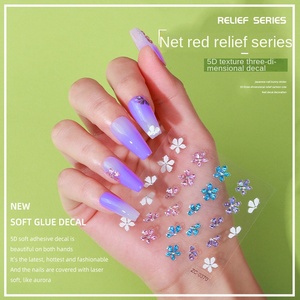 <span class=keywords><strong>2023</strong></span> nouvelle mode 5D en relief mignon dessin animé Nail Art autocollant 3D colle douce glace amour bronzant décorations en gros - Product Image 2