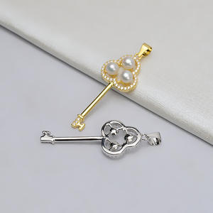 Pendentif en argent S925 avec 3 perles, 5-6 perles, accessoires féminins DIY, plateau vide, pendentif semi-clé avec plusieurs perles, perles en vrac - Product Image 2