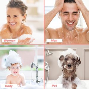 Silicone Waterproof Simple 2-in-1 Body Scrubber Brush & Hair <b>Scalp</b> Loofah for <b>Exfoliating</b> Bath Shower - Product Image 3