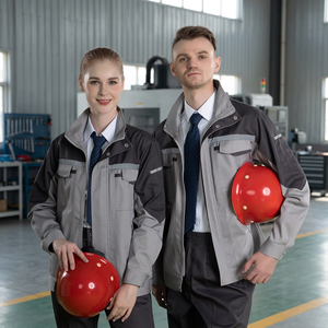 Veste de travail de sécurité unisexe, réfléchissante, bicolore gris et noir, uniforme - Product Image 2