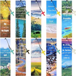 Myway 20 Pieces <strong>Bible</strong> Verses Inspirational <strong>Scripture</strong> <strong>Bookmark</strong> Motivational Positive Page Marker with Cross Pendants - Product Image 2