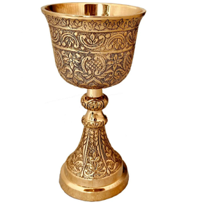 สไตล์โมเดิร์นแกะสลักออกแบบถ้วยอุปกรณ์โบสถ์คุณภาพดีโลหะ Ciborium ถ้วย Paten ผลิตในอินเดีย - Product Image 6