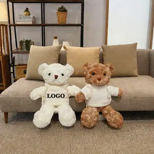 Company Promotional Gifts DIY Sublimation Stuffed Animals Plush Toys Custom Logo Teddy Bear With Hoodie Shirts