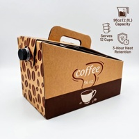 Dispensador de Bebidas Calientes Plegable de Cartón de Triple Pared, 96 oz, a Prueba de Fugas, Reciclable, con Asa, Ecológico, Portátil, para Café