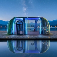 Rumah Kubah Prefab Modular Kristal PC Tahan Air Desain Baru Terlaris