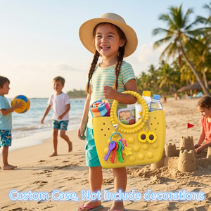 HGD Cute Patterned Handle Kids Beach Bag EVA Waterproof <b>Handbag</b> Lightweight <b>Toddler</b> Handheld Tote for Girls - Product Image 2