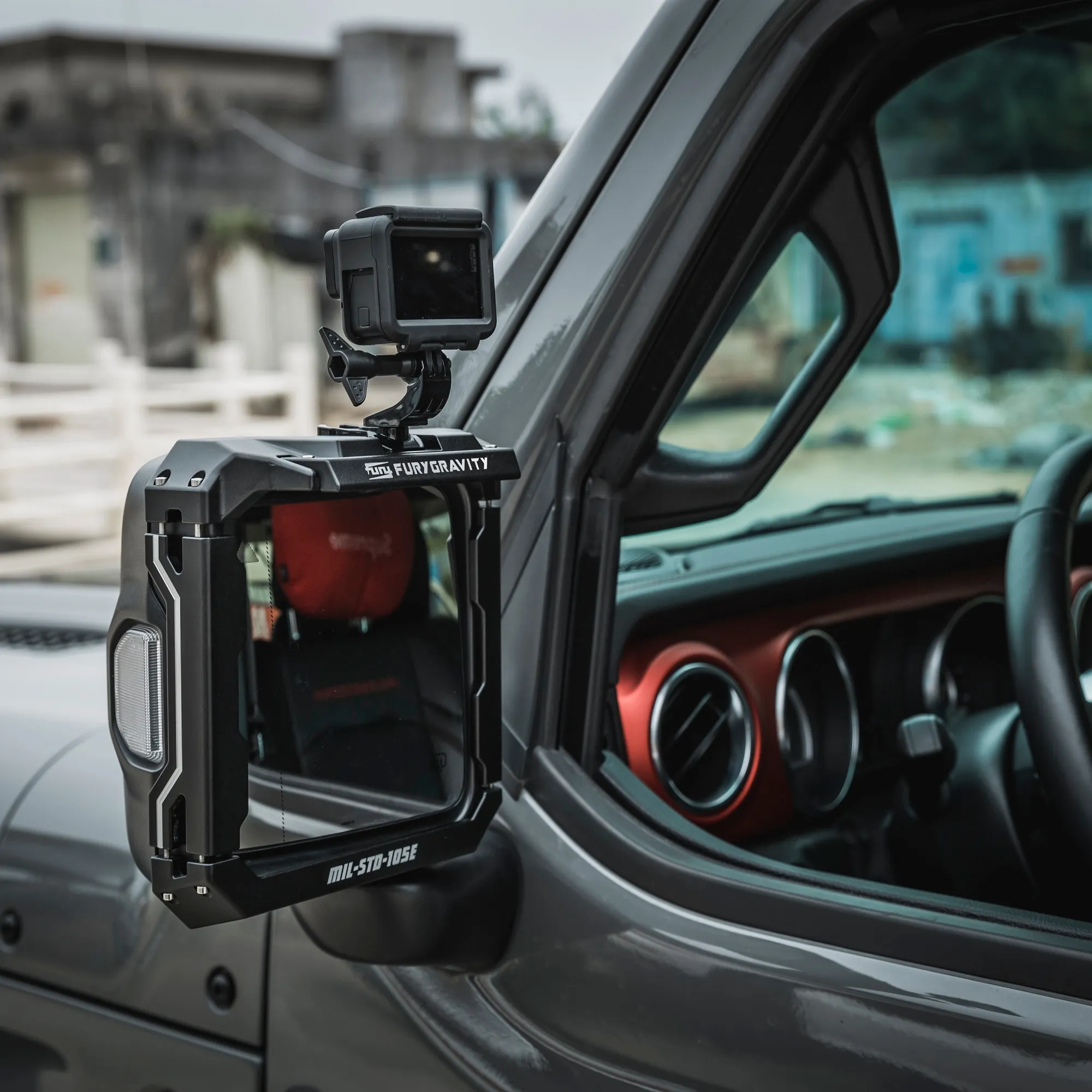 Fury 2018 + acessórios para câmera de ré, viseira de chuva com suporte para câmera esportiva para jeep wrangler jl