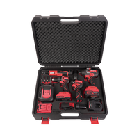 Ensemble d'outils électriques sans fil de qualité industrielle, 19 pièces, 4 en 1, perceuse sans balais 21V, clé à chocs 12V, tournevis 16.8V, kit combiné