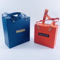Boîtes d'emballage recyclables orange et bleues en carton, boîte cadeau pour la Saint-Valentin, boîte à tiroir coulissant, emballage pour sac en cuir avec tirette métallique