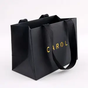 Saco de embalagens de luxo personalizado, embalagem com logotipo própria para compras, loja de papel, sacos para presente, pequenos negócios para sapatos e roupas